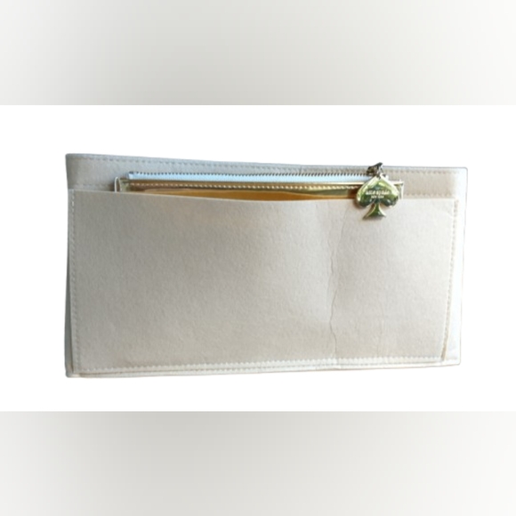 NWT khaki bag felt bag organizer/insert, two slip interior pockets, one full - Picture 3 of 6